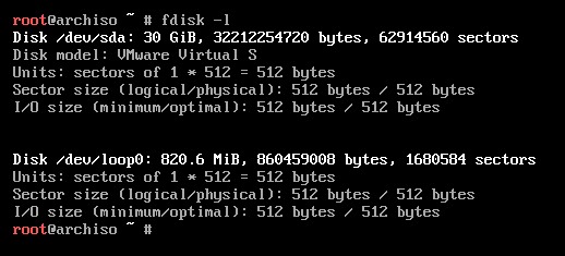 Output of fdisk -l