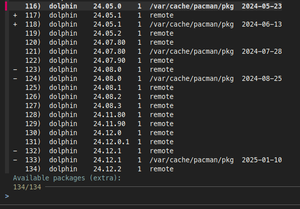 Using downgrade to rollback to older version of Dolphin