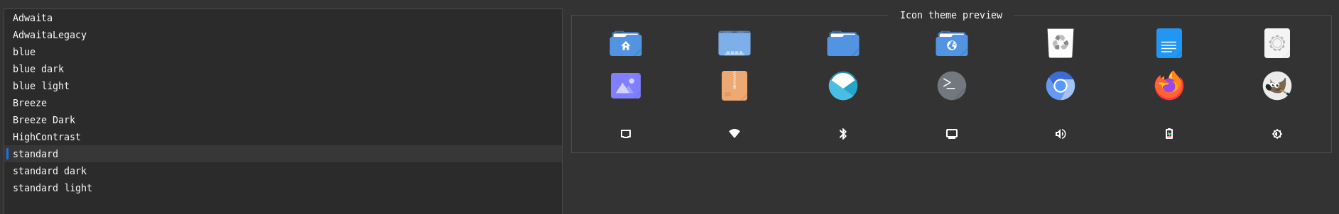 Setting icon theme in GTK settings