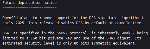 Screenshot of OpenSSH release document